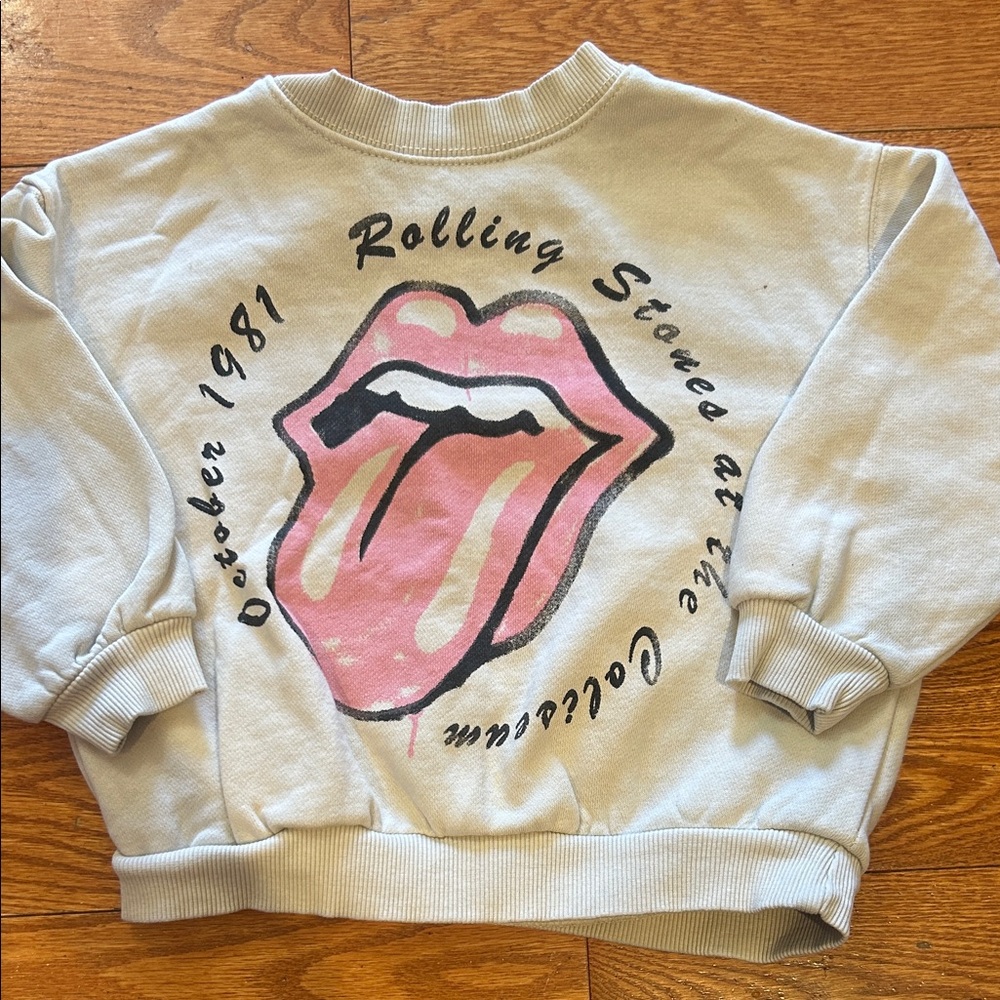 Zara Rolling Stones Kids Sweatshirt - Pink and Gray